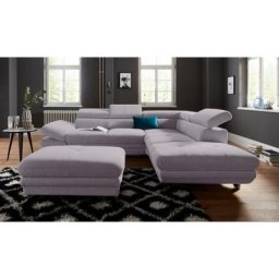 COTTA Polstergarnitur, (Set), Set: bestehend aus Ecksofa und Hocker, wahlweise mit Bettfunktion