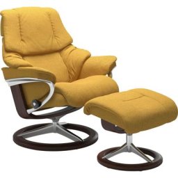 Stressless® Relaxsessel Reno (Set, Relaxsessel mit Hocker), mit Hocker, mit Signature Base, Größe S, M & L, Gestell Braun