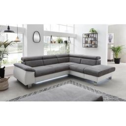 COTTA Polstergarnitur Komaris, (Set), Set: bestehend aus Ecksofa und Hocker, Kopfteilverstellung