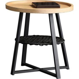 SalesFever Beistelltisch, Ablagefläche unter der Tischplatte aus Metallrahmen und Polyrattan