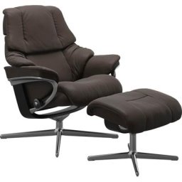 Stressless® Fußhocker Reno, mit Cross Base, Größe S, M & L, Holzakzent Schwarz