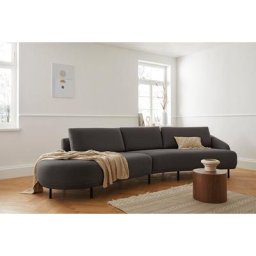 andas Ecksofa Bendik, Füße aus schwarzem Metall, Design by Morten Georgsen