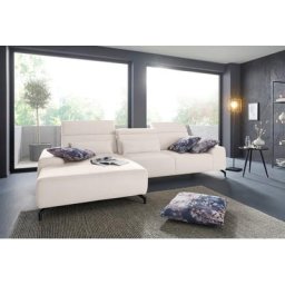 sit&more Ecksofa, Fußhöhe 12 cm, inklusive Sitztiefenverstellung und Kopfteilverstellung