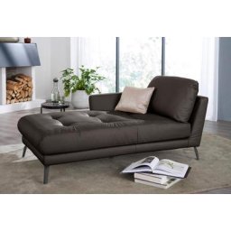 W.SCHILLIG Chaiselongue softy, mit dekorativer Heftung im Sitz, Füße schwarz pulverbeschichtet