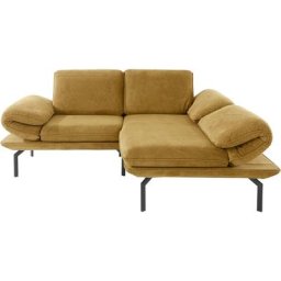 DOMO collection Ecksofa New York, wahlweise mit Arm- und Rückenfunktion, mit Winkelfuß aus Metall