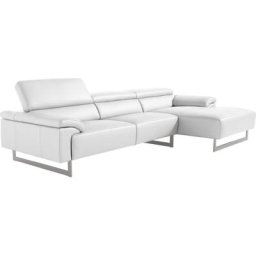 Egoitaliano Ecksofa Malika, mit Recamiere, inkl. Kopfteilverstellung und chromfarbenen Metallfüßen