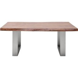MCA furniture Couchtisch Cartagena, Couchtisch Massivholz mit Baumkante und natürlichen Rissen und Löchern