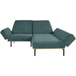 INOSIGN Ecksofa Linny, Arm- und Rückenfunktion und Holzkranz in Wildeiche, kleine Ausführung