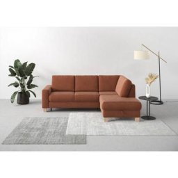 Home affaire Ecksofa Summer, mit Ottomane, wahlweise mit Bettfunktion und Bettkasten, Cord-Bezug