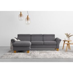 Home affaire Ecksofa, wahlweise mit Bett mit klappbaren Rollen, Kasten und Kopfverstellung