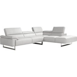Egoitaliano Ecksofa Malika, mit Ottomane, inkl. Kopfteilverstellung und chromfarbenen Metallfüßen