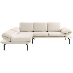 DOMO collection Ecksofa New York, wahlweise mit Arm- und Rückenfunktion, mit Winkelfuß aus Metall