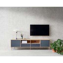 Hammel Furniture Media-Board Mistral, zwei Schubladen, zwei Türen mit Akustikstoff, Breite: 214,9 cm