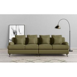 Guido Maria Kretschmer Home&Living Big-Sofa NORIN, 2 Teile, zwei Fußarten: vorne - Rollen, hinten - Holzfüße