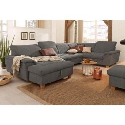 Home affaire Wohnlandschaft Lyla, wahlweise mit Rückenfunktion und zusätzlich mit Bett + Bettkasten