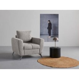 andas Sessel Lörby, auch mit Aqua clean-Bezug, feine Steppung im Sitzbereich, lose Kissen