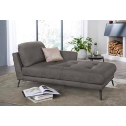 W.SCHILLIG Chaiselongue softy, mit dekorativer Heftung im Sitz, Füße schwarz pulverbeschichtet