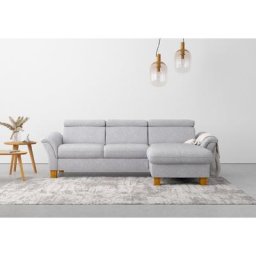 Home affaire Ecksofa, wahlweise mit Bett mit klappbaren Rollen, Kasten und Kopfverstellung