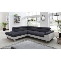 COTTA Polstergarnitur Komaris, (Set), Set: bestehend aus Ecksofa und Hocker, Kopfteilverstellung