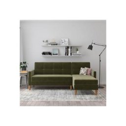 Dorel Home Ecksofa Lilly, mit Bett-Funktion, Recamiere beidseitig montierbar, Sitzhöhe 43 cm