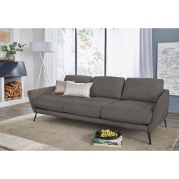 W.SCHILLIG Big-Sofa softy, mit dekorativer Heftung im Sitz, Füße schwarz pulverbeschichtet
