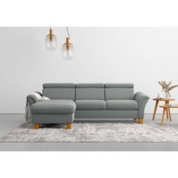 Home affaire Ecksofa, wahlweise mit Bett mit klappbaren Rollen, Kasten und Kopfverstellung