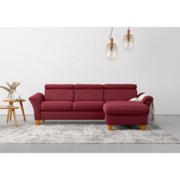 Home affaire Ecksofa, wahlweise mit Bett mit klappbaren Rollen, Kasten und Kopfverstellung