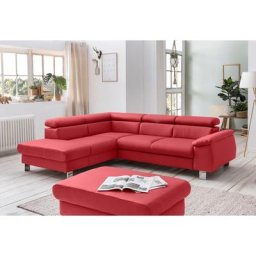 COTTA Polstergarnitur Komaris, (Set), Set: bestehend aus Ecksofa und Hocker, Kopfteilverstellung