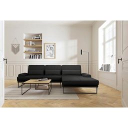 GALLERY M branded by Musterring Ecksofa Viola, mit Sitztiefenverstellung, mit Metallkufe, inklusive Nierenkissen
