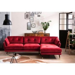 Trendfabrik Ecksofa, mit Fuß in Holz-Metallkombination, Recamiere rechts oder links
