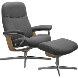 Stressless® Fußhocker Garda, mit Cross Base, Größe M & L, Holzakzent Eiche
