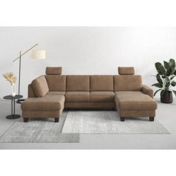 Home affaire Wohnlandschaft Summer, mit oder ohne Bettfunktion und Bettkasten, wengefarbene Holzfüße
