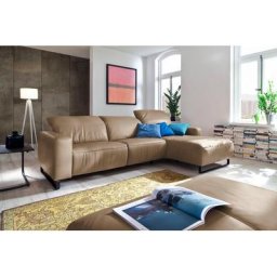 Home affaire Ecksofa Juist, mit Kopfteilverstellung und schwarzen Metallkufen