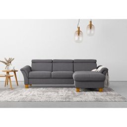 Home affaire Ecksofa, wahlweise mit Bett mit klappbaren Rollen, Kasten und Kopfverstellung