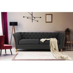 Home affaire 3-Sitzer Newport, mit Knopfheftung im Rücken, Keder und feinen Armlehnen