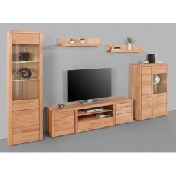 Woltra Wohnwand Falco, (Set, 4-St., 5), Fronten aus Massivholz