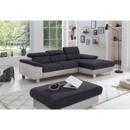 COTTA Polstergarnitur Komaris, (Set), Set: bestehend aus Ecksofa und Hocker, Kopfteilverstellung