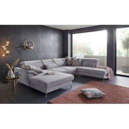 sit&more Wohnlandschaft, 12 cm Fußhöhe, Sitztiefenverstellung, wahlweise in 2 Fußfarben