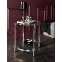 Leonique Beistelltisch Ceadda, mit Metallbeinen und einer Glastischplatte, in 2 Farben, Breite 61 cm