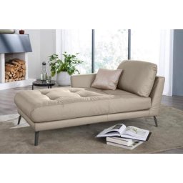 W.SCHILLIG Chaiselongue softy, mit dekorativer Heftung im Sitz, Füße schwarz pulverbeschichtet