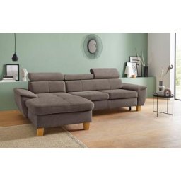 exxpo - sofa fashion Ecksofa, Kopfteilverstellung, wahlweise mit Bettfunktion und Bettkasten