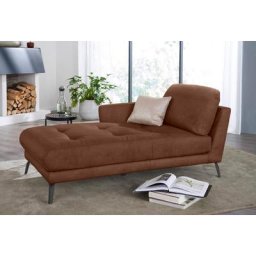 W.SCHILLIG Chaiselongue softy, mit dekorativer Heftung im Sitz, Füße schwarz pulverbeschichtet
