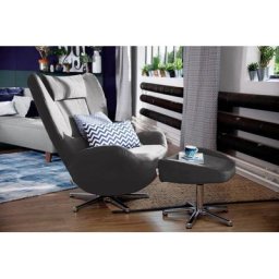 TOM TAILOR Hocker TOM PURE, mit Metall-Drehfuß in Chrom
