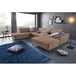 sit&more Wohnlandschaft, 12 cm Fußhöhe, Sitztiefenverstellung, wahlweise in 2 Fußfarben