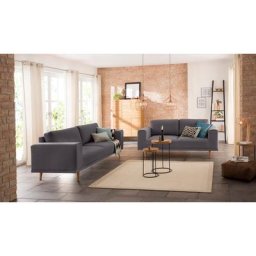 Home affaire 3-Sitzer Lasse, im scandinavischem Stil mit Holzfüßen