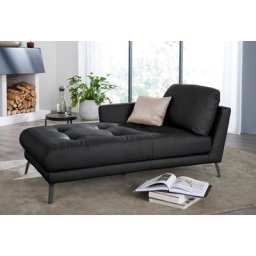 W.SCHILLIG Chaiselongue softy, mit dekorativer Heftung im Sitz, Füße schwarz pulverbeschichtet