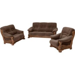 Max Winzer® Polstergarnitur Texas, mit dekorativem Holzgestell, 2-tlg.