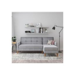 Dorel Home Ecksofa Lilly, mit Bett-Funktion, Recamiere beidseitig montierbar, Sitzhöhe 43 cm