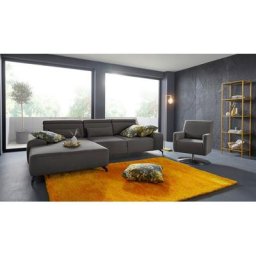 sit&more Ecksofa, Fußhöhe 12 cm, inklusive Sitztiefenverstellung und Kopfteilverstellung