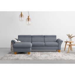 Home affaire Ecksofa, wahlweise mit Bett mit klappbaren Rollen, Kasten und Kopfverstellung